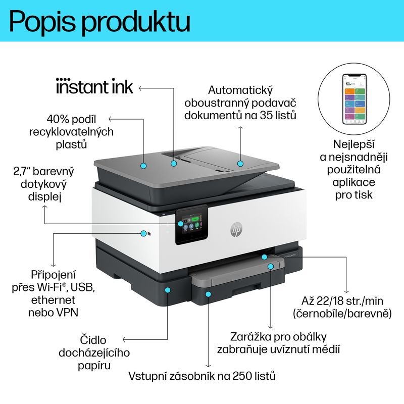 Tlačiareň HP OfficeJet Pro 9120e All-in-One, okamžitý atrament (403X8B)