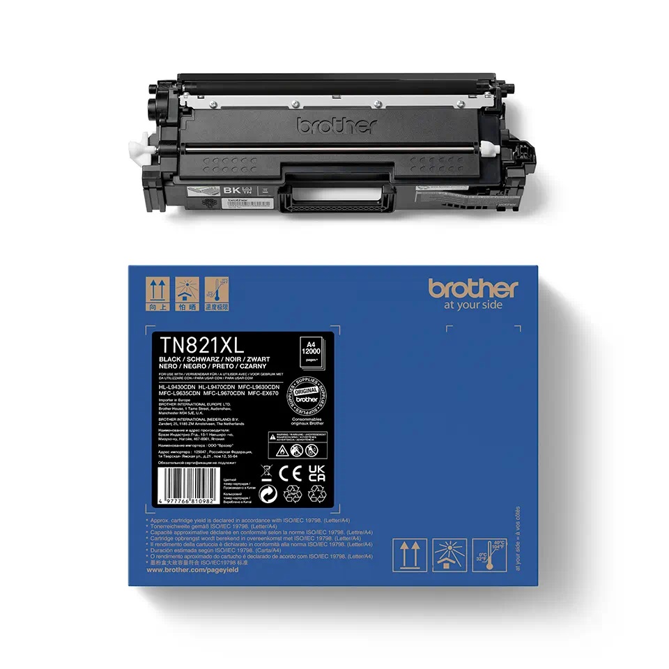 Toner Brother TN-821XLBK, čierny (12000 strán) - originálny