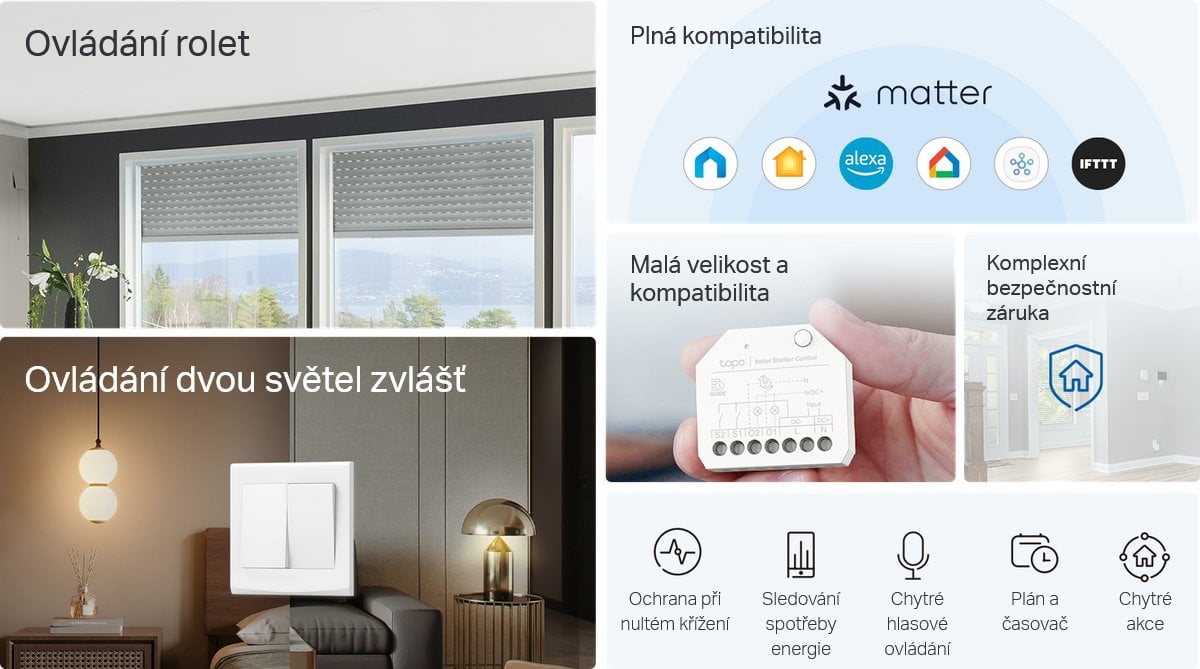 TP-Link Tapo S112 Chytrý modul přepínače a ovládání rolet