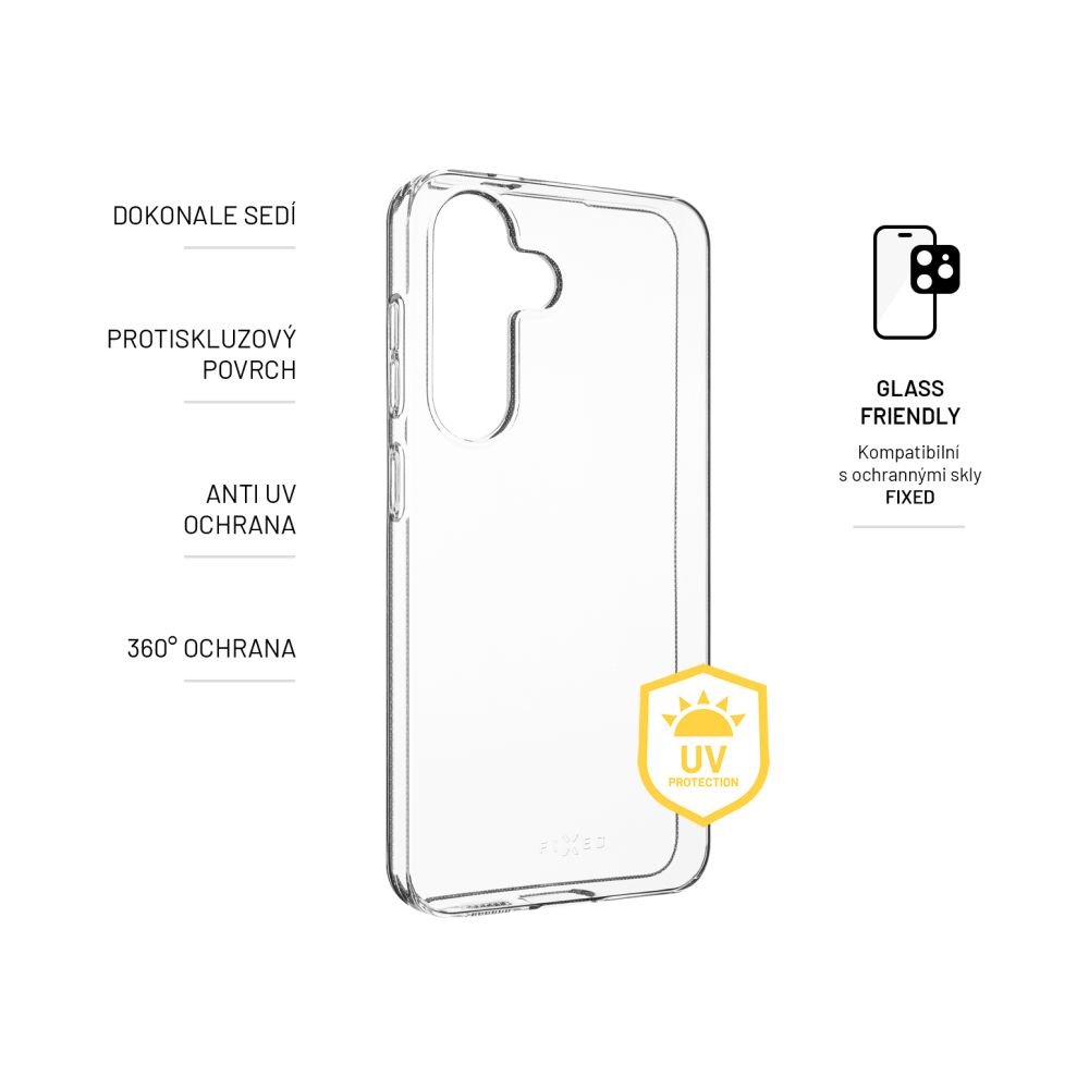 TPU gelové pouzdro FIXED Slim AntiUV pro Samsung Galaxy S24, čiré