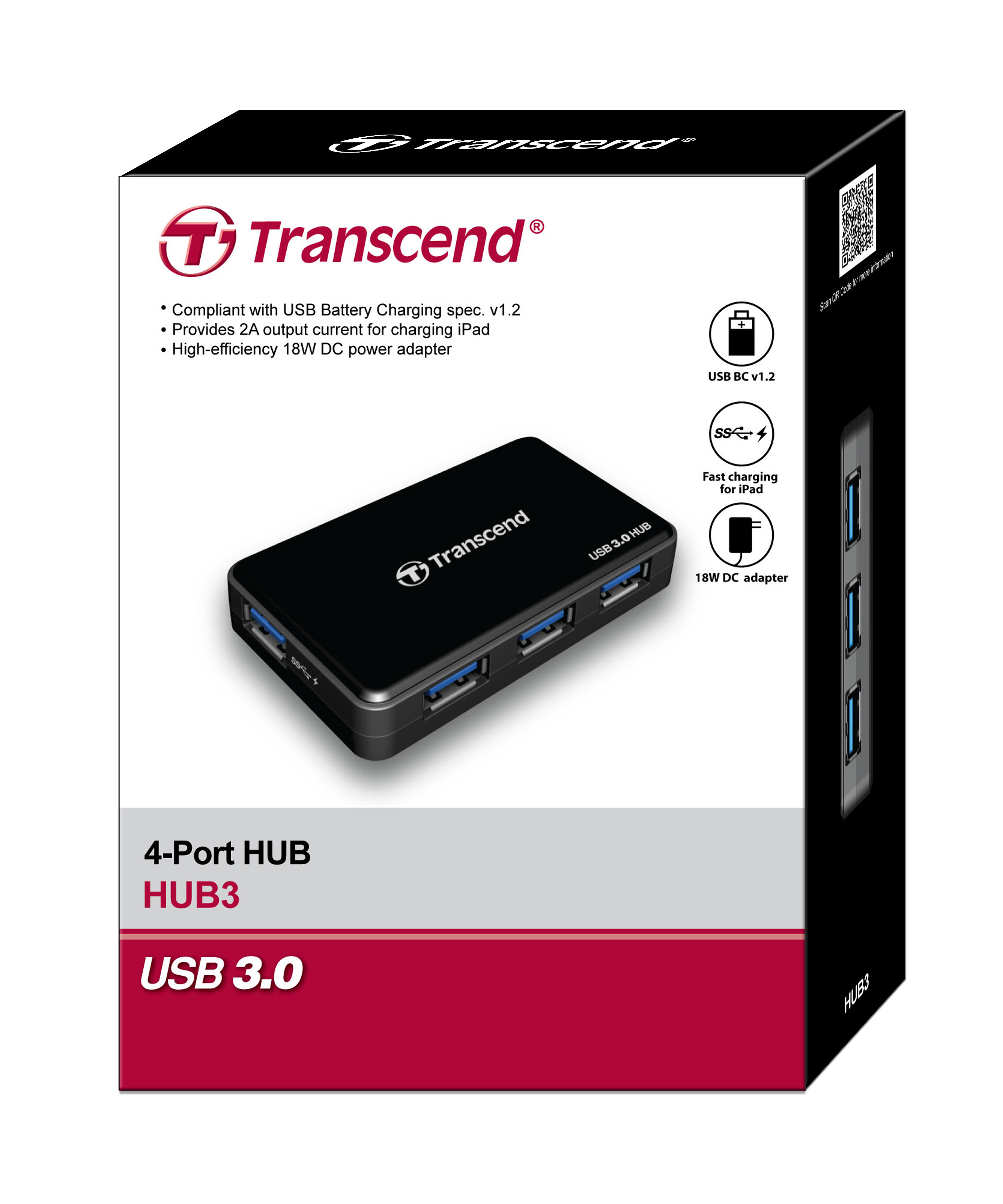 Transcend HUB3, černý