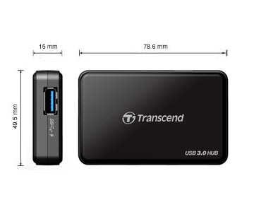Transcend HUB3, černý