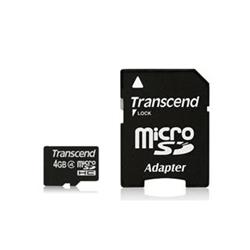 Transcend microSDHC 4GB Class4 + adaptér TS4GUSDHC4