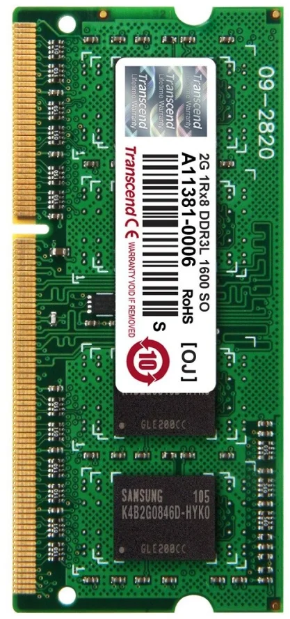 Transcend SO-DIMM DDR3L 2GB 1600MHz CL11 (TS256MSK64W6N)