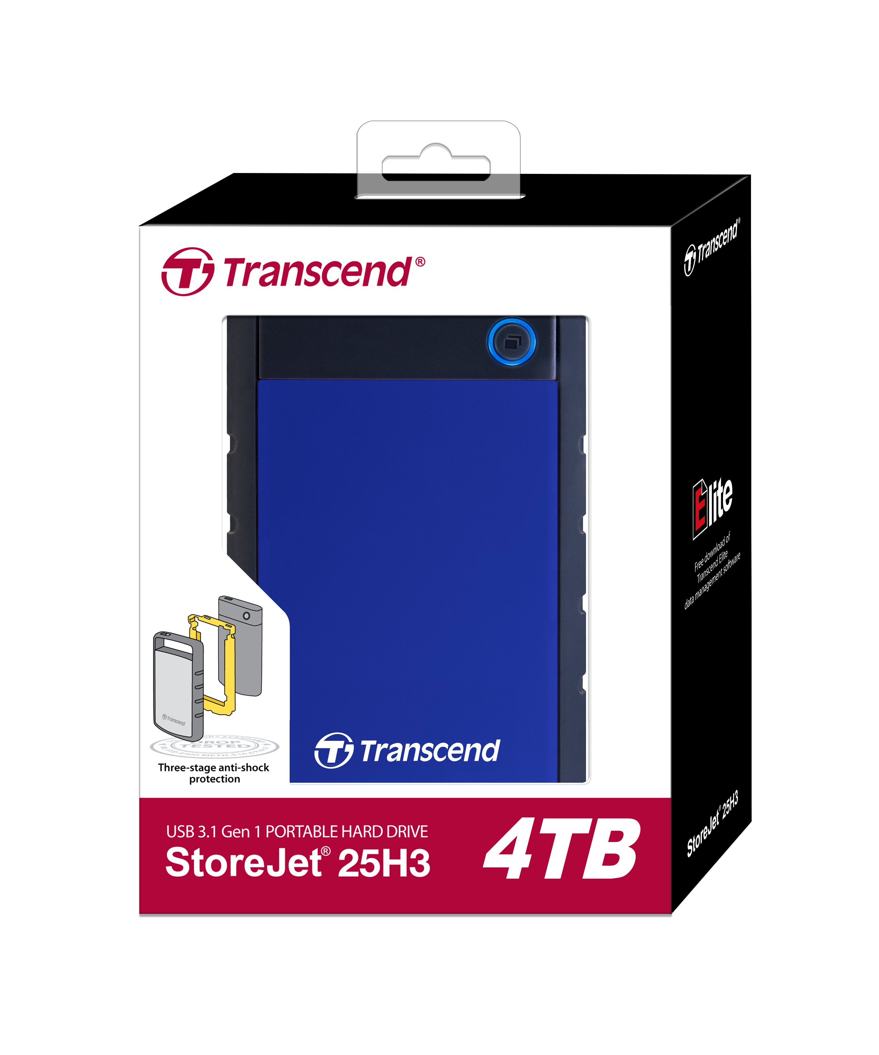 Transcend StoreJet 25H3 4TB, modrý