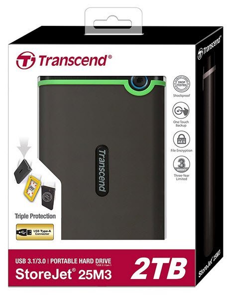 Transcend StoreJet 25M3S Slim, 2TB, šedá
