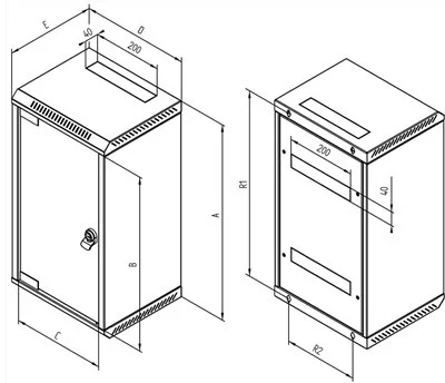 TRITON 19"/10" rozvádzač RKA-AS4 5U/10U / 360mm (sklo) šedý RKA-10-AS4-CAX-X1