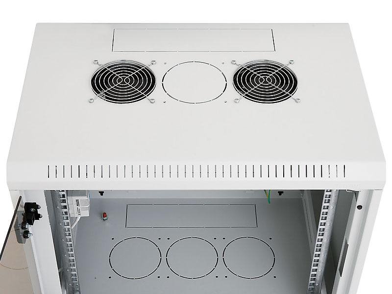 Triton 19" rozvaděč jednodílný 18U/600mm celoskleněné dveře, s otvory pro ventilátory