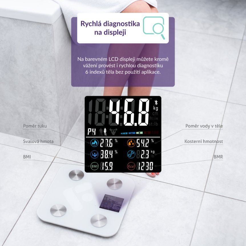 TrueLife FitScale W6 BT, bílá
