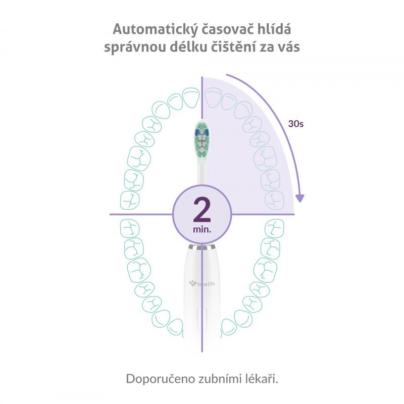 TrueLife SonicBrush Clean30 Duo - sada 2 sonických zubních kartáčků, černý a bílý + pouzdra a hlavice