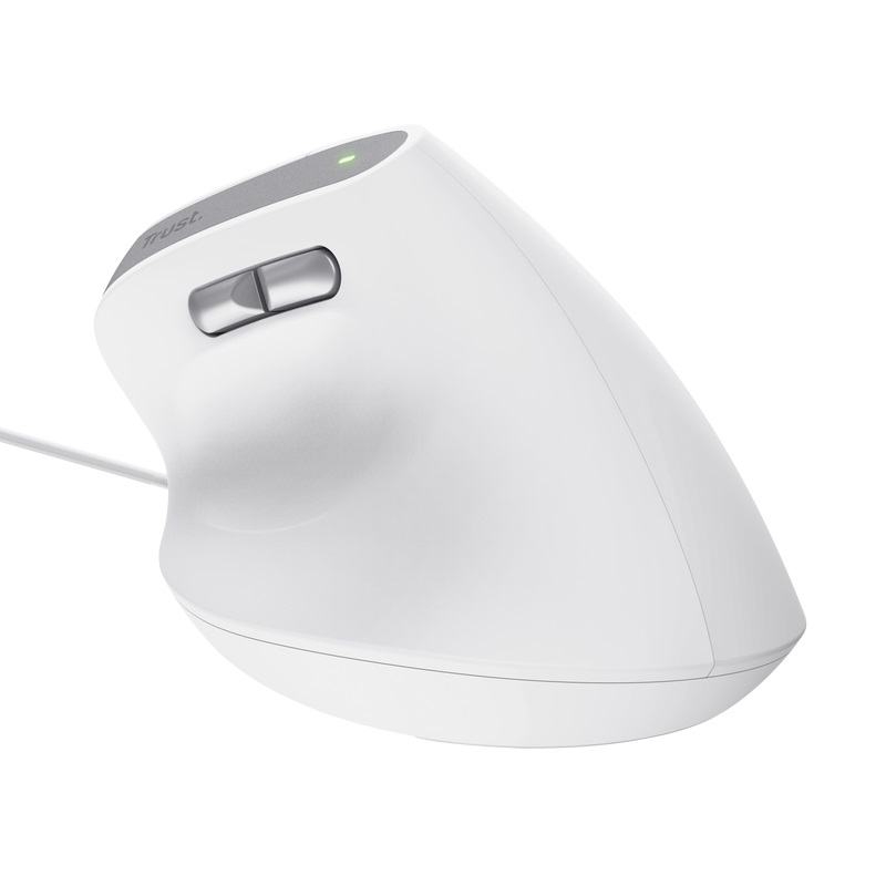 Trust Bayo II/Vertikálne/Optické/Pravoruké/2 400 DPI/Bezdrôtové USB/Biele