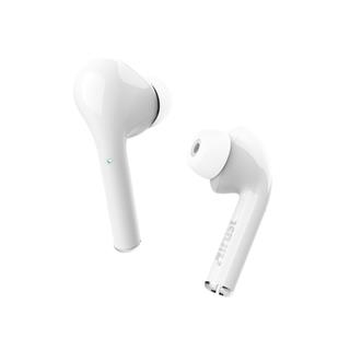 Trust Nika Touch Bluetooth Wireless Earphones, bílá