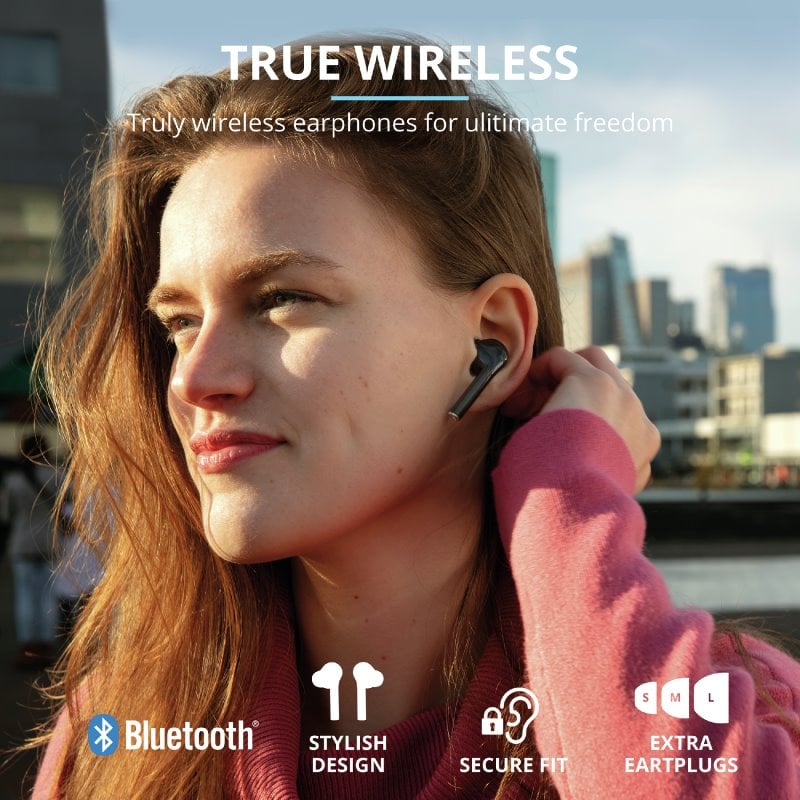 Trust Nika Touch Bluetooth Wireless Earphones, čierna 23554