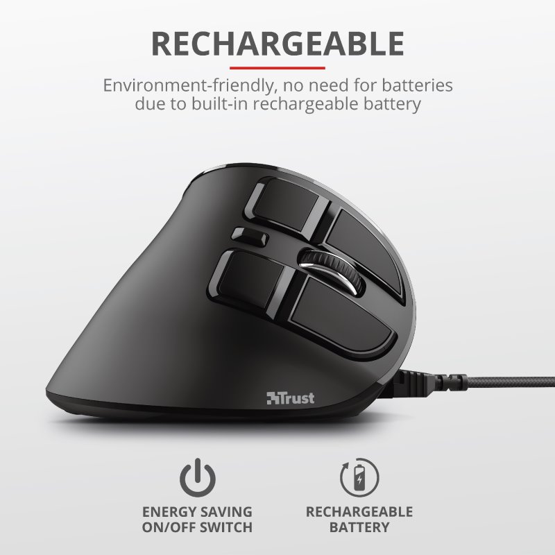 Trust Voxx Rechargeable Ergonomic Wireless Mouse 23731