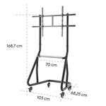 TV stojan Trolley 100", pojízdný, 1000x600