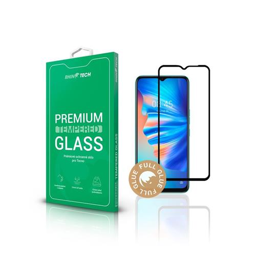 Tvrdené ochranné 2,5D sklo RhinoTech pre Tecno Spark 8T (Full Glue)
