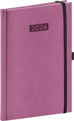 Týdenní diář Diario 2024, růžový, 15 × 21 cm