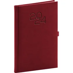 Týdenní diář Vivella Classic 2024, vínový, 15 × 21 cm