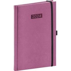 Týždenný diár Diario 2024, ružový, 15 × 21 cm