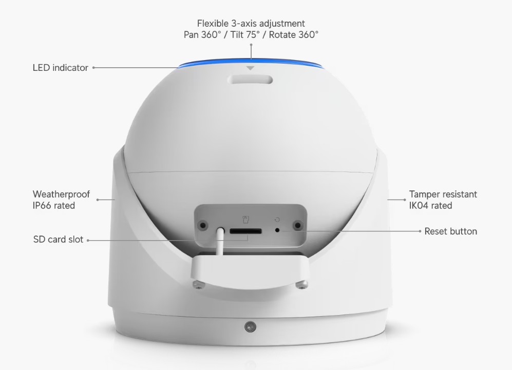 Ubiquiti UVC-G6-Pro-Turret-W, UniFi Protect G6 Pro Turret, biela