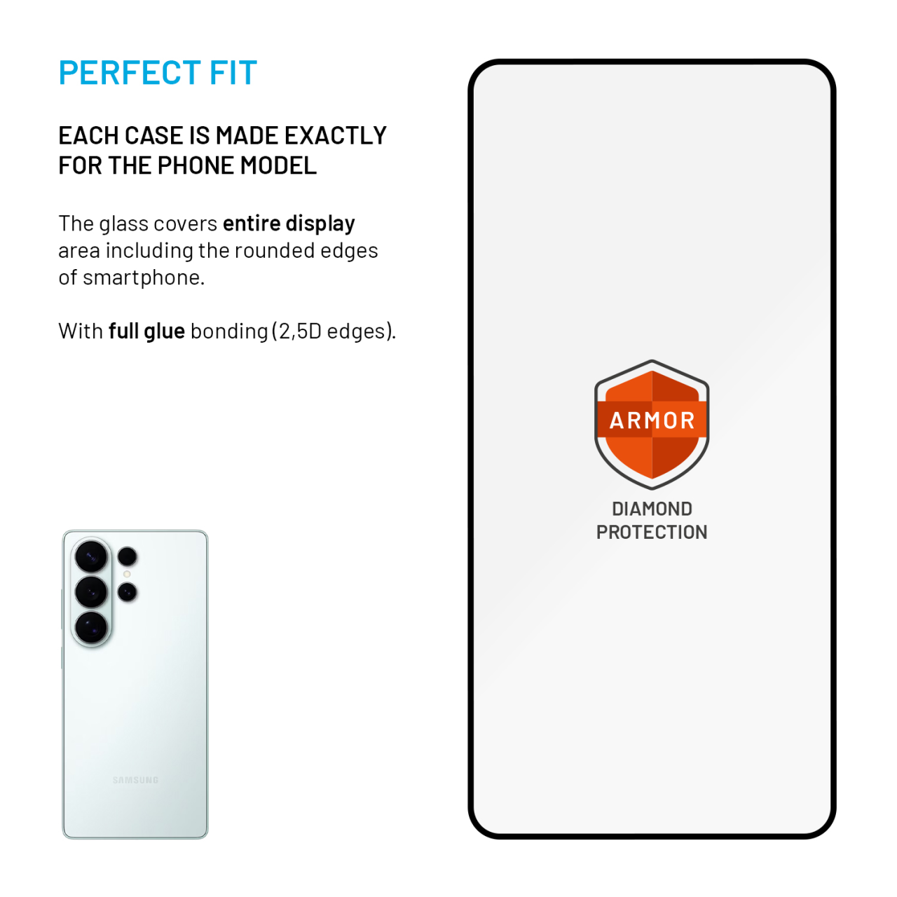 Ultra odolné tvrzené sklo FIXED Armor pro Samsung Galaxy S26 Ultra, černé