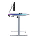 ULTRADESK Herní stůl QUEST, 140x70cm, 72-120cm, šedá-šedá