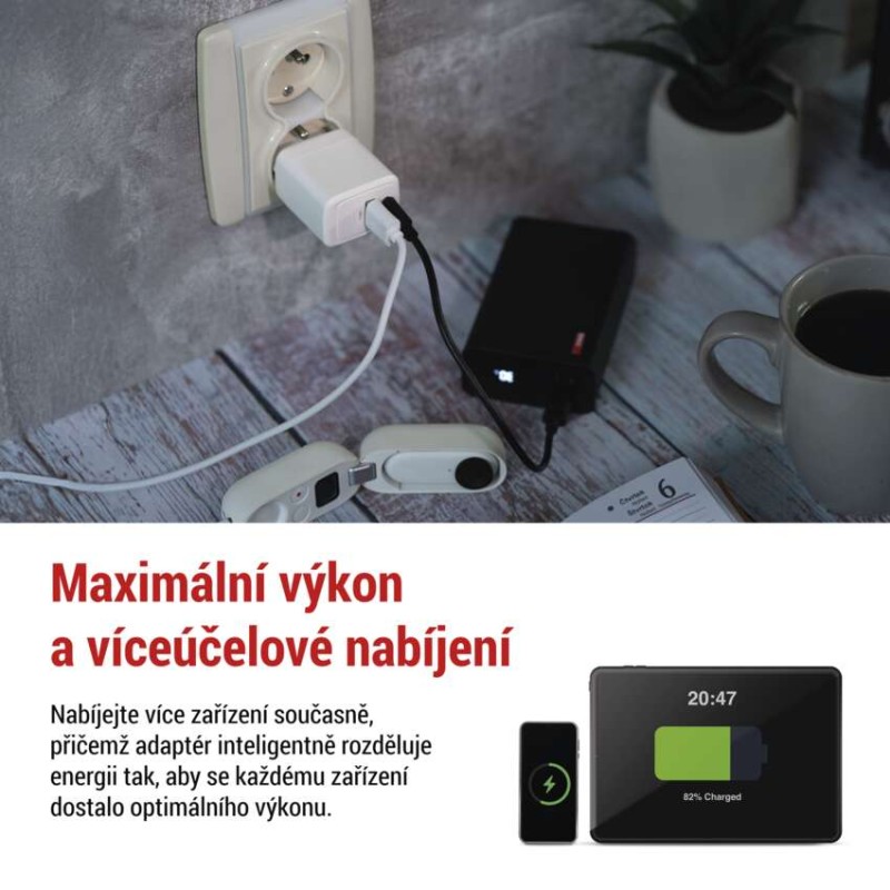 Univerzálny adaptér USB GaN na PD 20 W max.