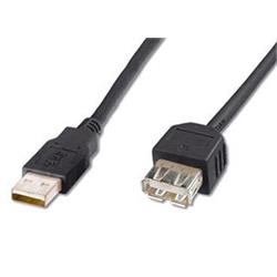 USB 2.0 kabel prodlužovací, A-A, 0,5m černá