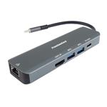 USB-C na HDMI + 2x USB3.2 + PD 100W+ RJ45 10/100/1000Mbps adaptér