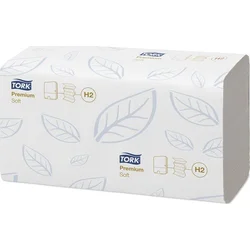Uteráky TORK "Premium Interfolded", extra biele, papierové, skladané, systém H2