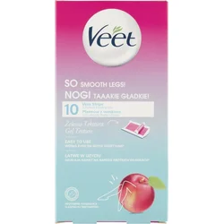 Veet depilační pásky na nohy s vůní nektarinky, 10ks