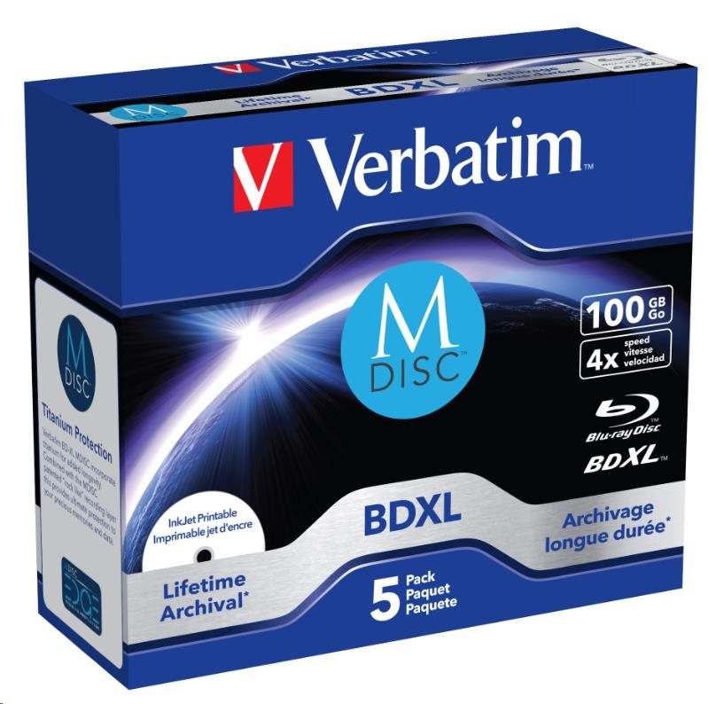 Verbatim Blu-ray BDXL M-Disc 4x, 100GB, 5 ks