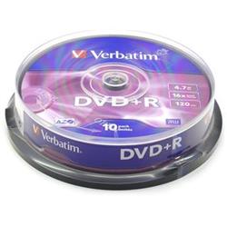 Verbatim DVD+R 16x, 4,7GB, 10 ks (Spindl)