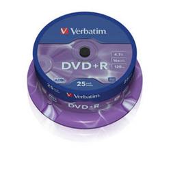 Verbatim DVD+R 4,7GB 16x Printable, cake 25 ks