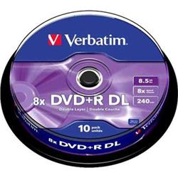 Verbatim DVD+R DL 8x, 8,5GB, 10 ks (Spindl)