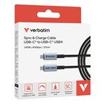Verbatim USB-C->C kábel Sync & Charge 240W čierny