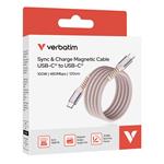 Verbatim USB-C->C magnetický kábel Sync & Charge 100W ružový