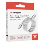 Verbatim USB-C->C magnetický kábel Sync & Charge 60W sivý