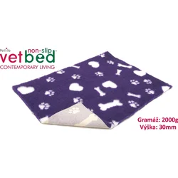 Vetbed anti-slip/Drybed fialové motívy 75 x 50 cm, vlas 30 mm