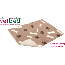 Vetbed protiskluz/Drybed hnědá motivy 75 x 50 cm, vlas 30 mm