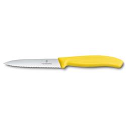 Victorinox Nůž na zeleninu s vlnkovaným ostří žlutý, 10 cm