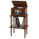 Victrola VA-30-ESP-INT dřevěný stojan na gramofonové desky hnědý
