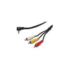 Video + Audio kabel, stereo 3.5mm 4 pinový - 3x CINCH RCA stíněný, M/M, 1,5m