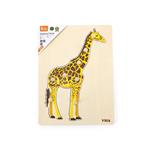 Viga Detské drevené puzzle Montessori Žirafa