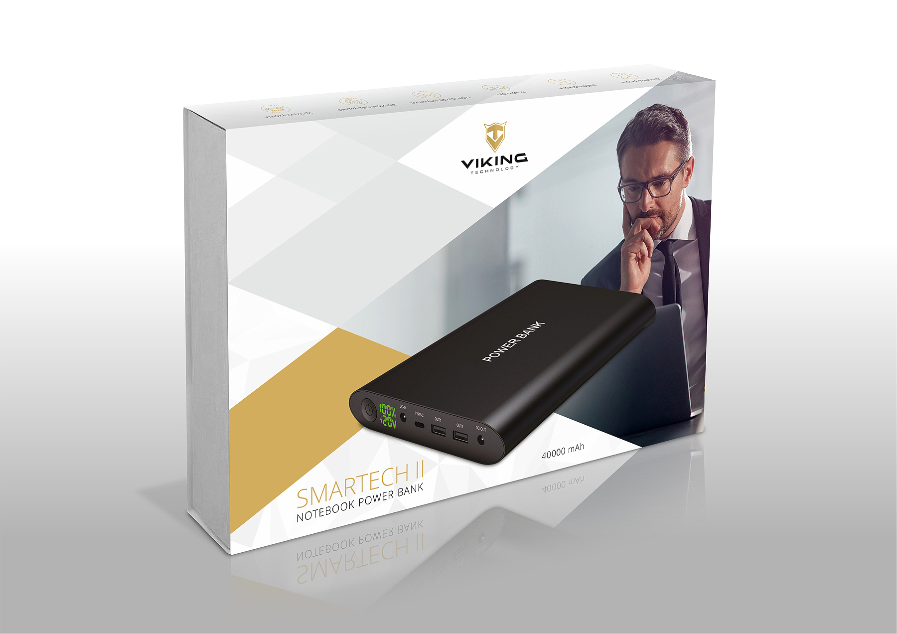 Viking Smartech II Quick Charge 3.0 40000mAh černá