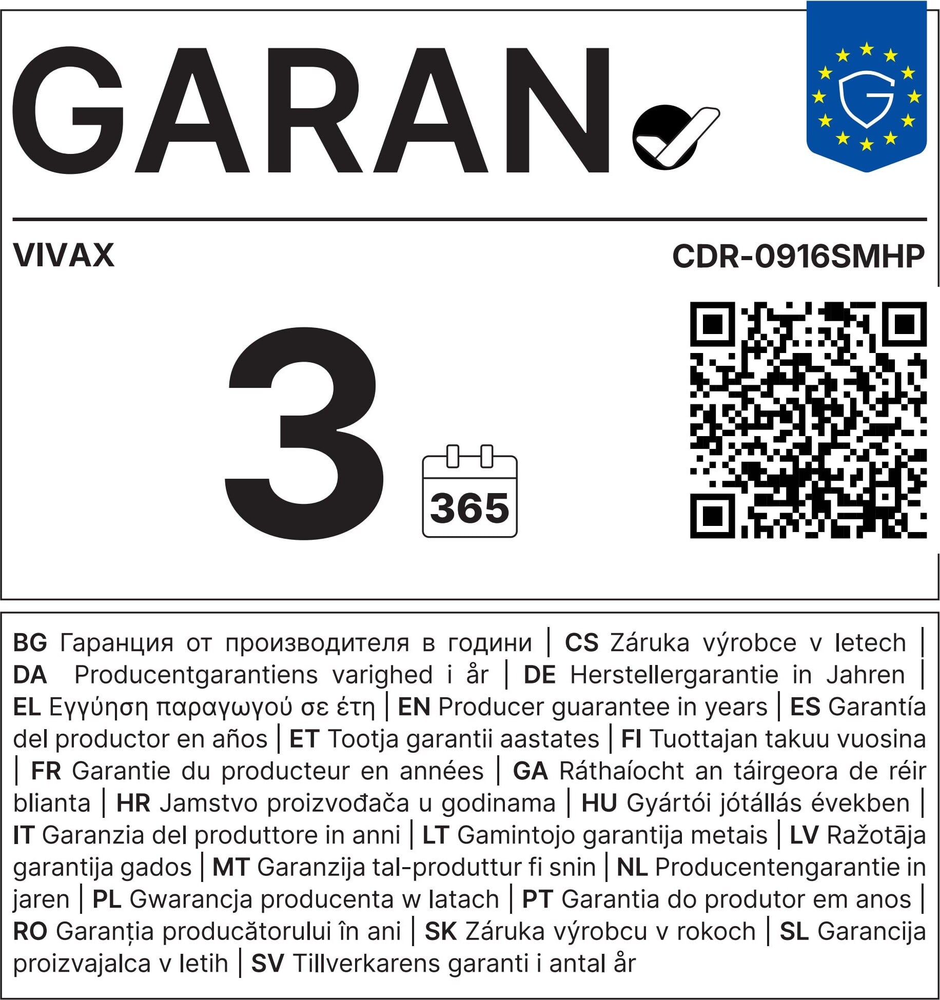 VIVAX CDR-0916SMHP