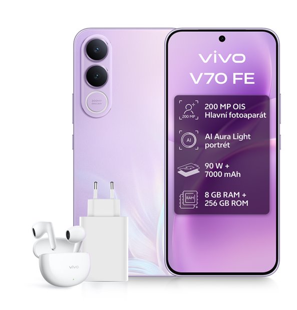 Vivo V70 FE 8GB/256GB Muse Purple (darčekové balenie)