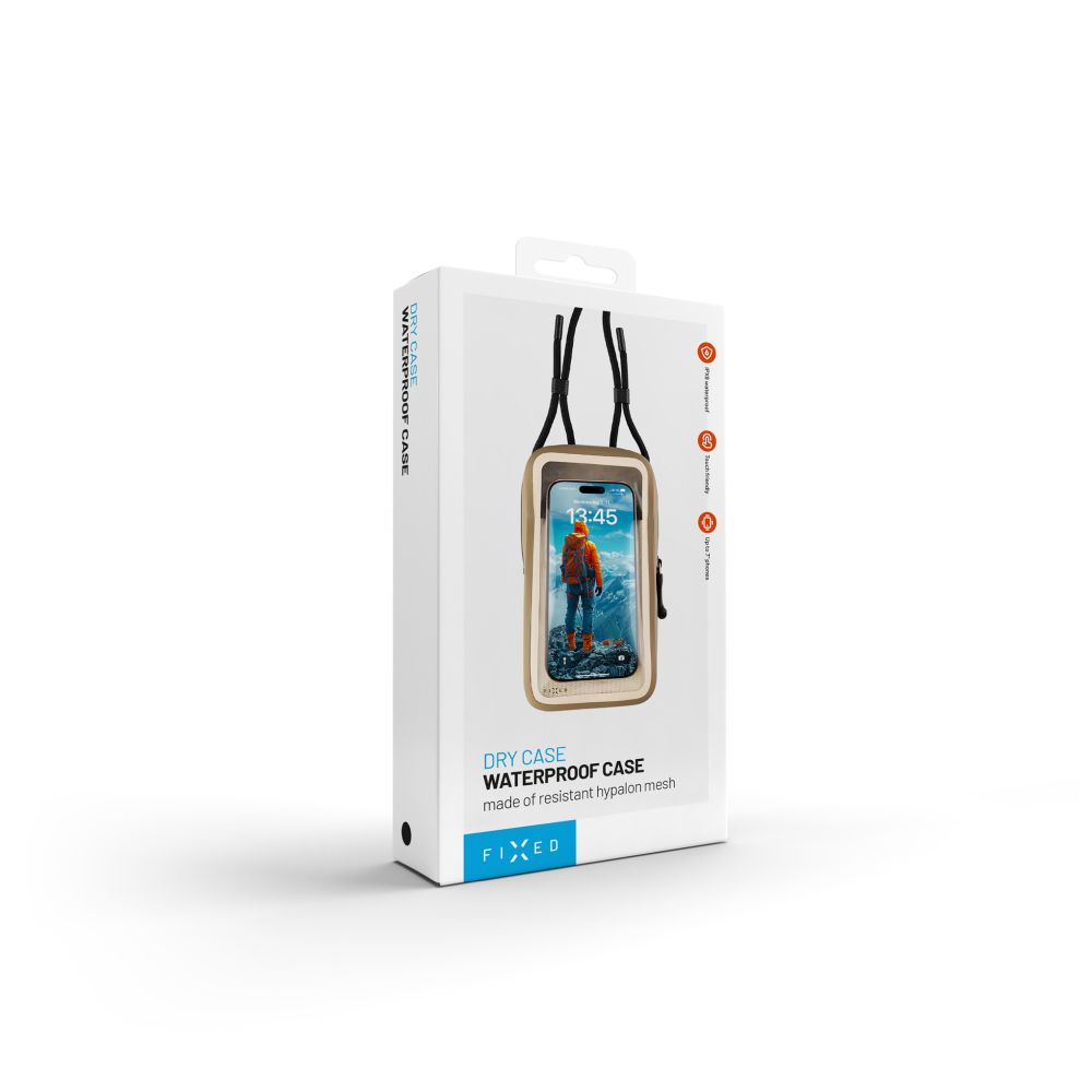 Vodotesné puzdro na mobilný telefón FIXED Dry Case hypalon s certifikáciou IPX8, khaki