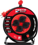 Vonkajší predlžovací kábel na bubne FESTA INDUSTRY 3x2,5 mm, 25 m, 230 V, max. 3680 W, 4 zásuvky, guma-neoprén, IP44