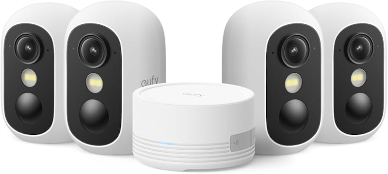 Vonkajšia kamera Anker eufy C35 (sada 4 + jednotka HomeBase Mini) 1080p biela
